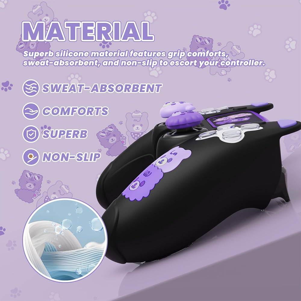 Amazon.com: PlayVital Cute Bear Controller Silicone Case for